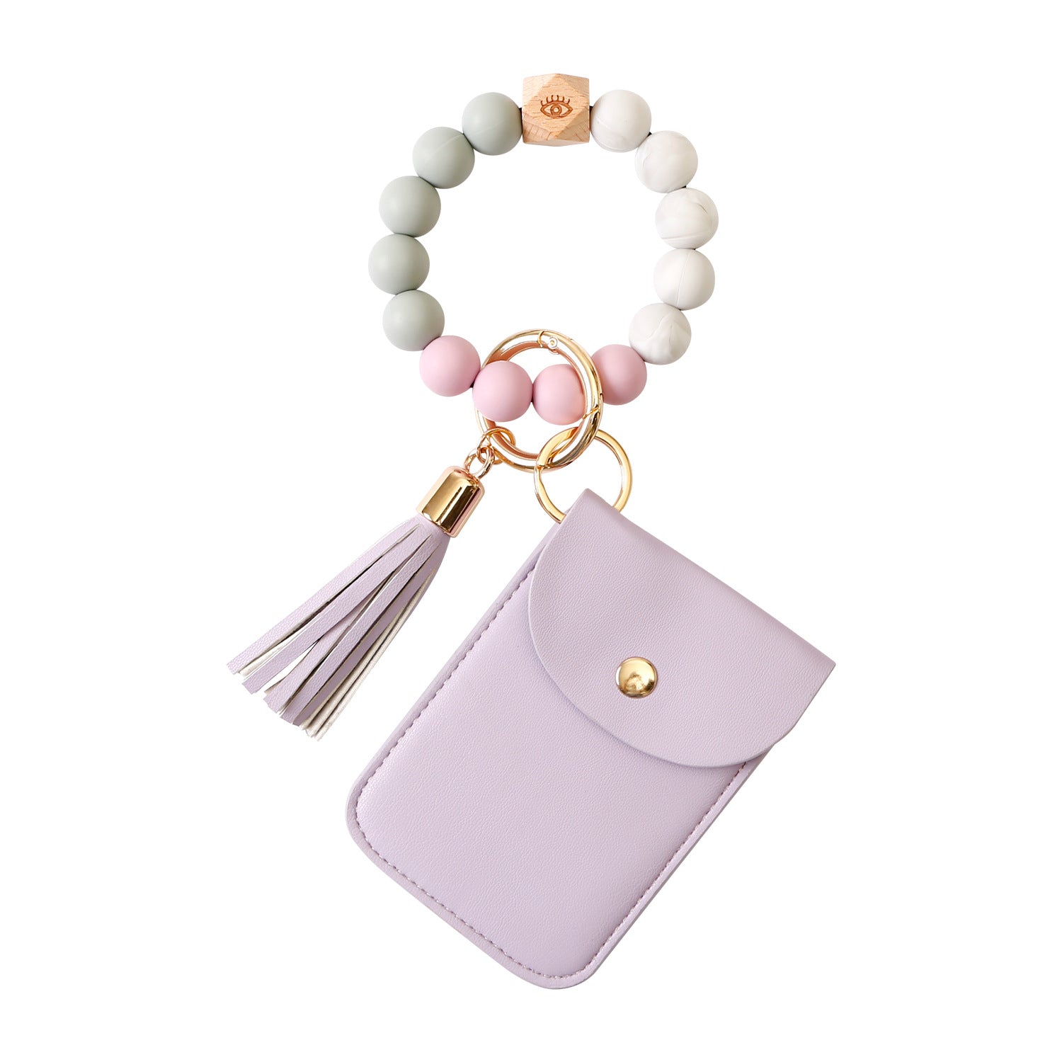 Wholesale Tassel Silicone Wrist Beech Leopard Print Card Bag Keychains